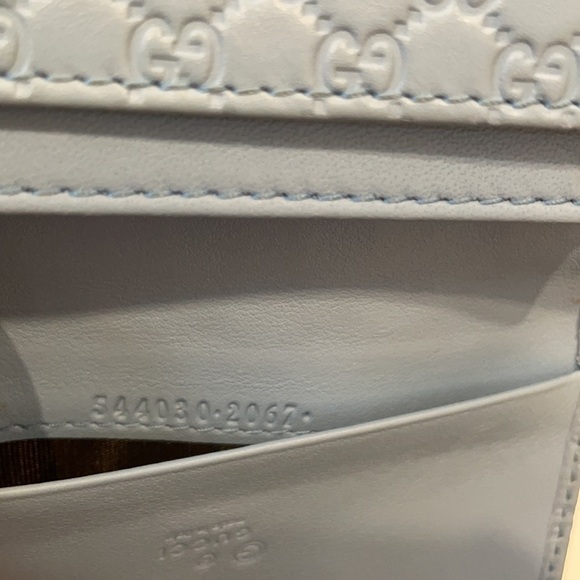 Gucci Light blue leather Micro guccisimma card wallet - Picture 6 of 6
